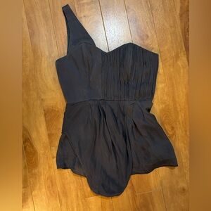 Club Monaco Black One Shoulder Top